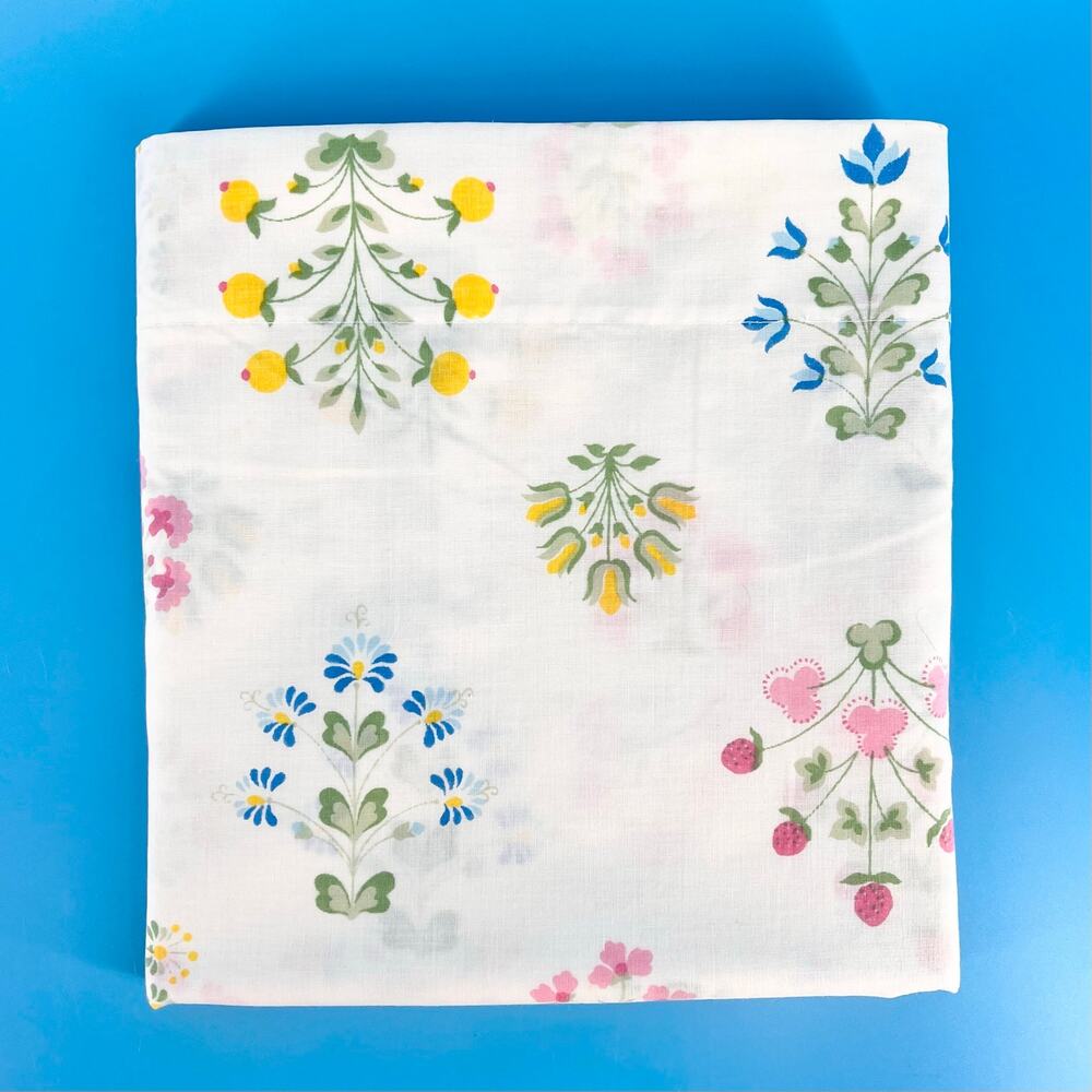 70s Cottagecore Floral Twin Flat Sheet 1970s Vintage Wamsutta Colonial Stencil